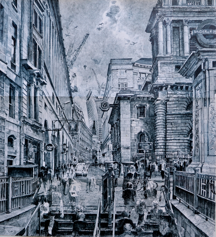 st mary woolnoth, 2013 - 14, pencil om paper