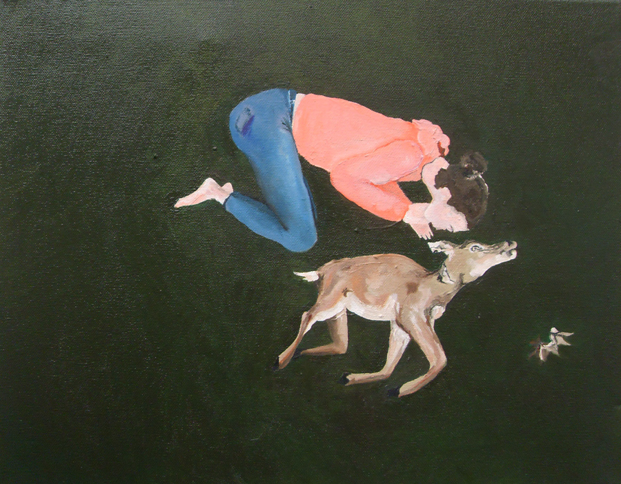 company (after jim jarmusch), 2010, oil on canvas, 35 x 45 cm 
