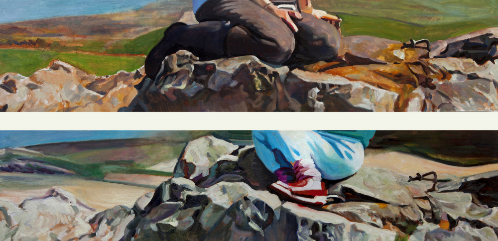 the passage, 2013, oil on canvas, 200 x 47cm (diptych)